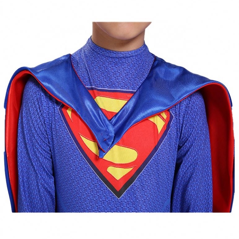 Marvel DC Superhero TV&movie Blue&red Comic Figures Fancy Cosplay Bodysuit Jumpsuit Tights Anime Super Man kostumer med kappe