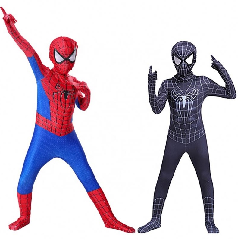Cool fancy sort halloween tøj til børn&adults tv&film superhelt cosplay fabrik traje edderkop mand kostume dragt