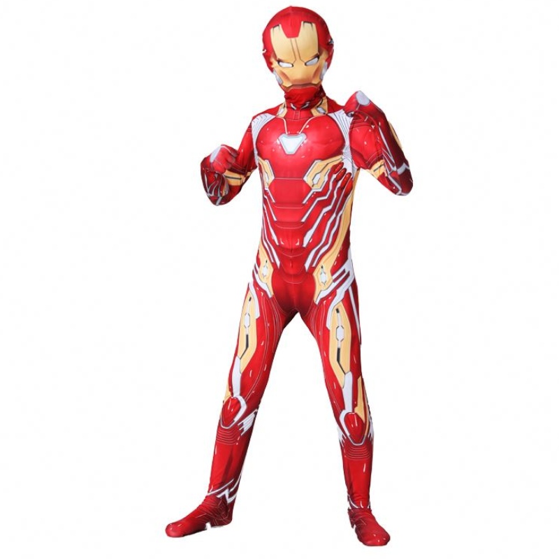 Tilpasset klassisk Halloween cos forældre børn muskel rustning design 3d print avenger jumpsuit jern kostume dragt til mænd børn
