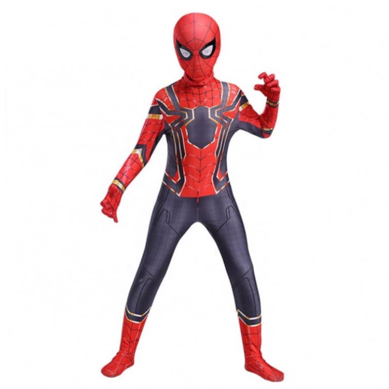 Rød spiderman jumpsuit cosplay kostume til børnetøj sæt spider mand dragt
