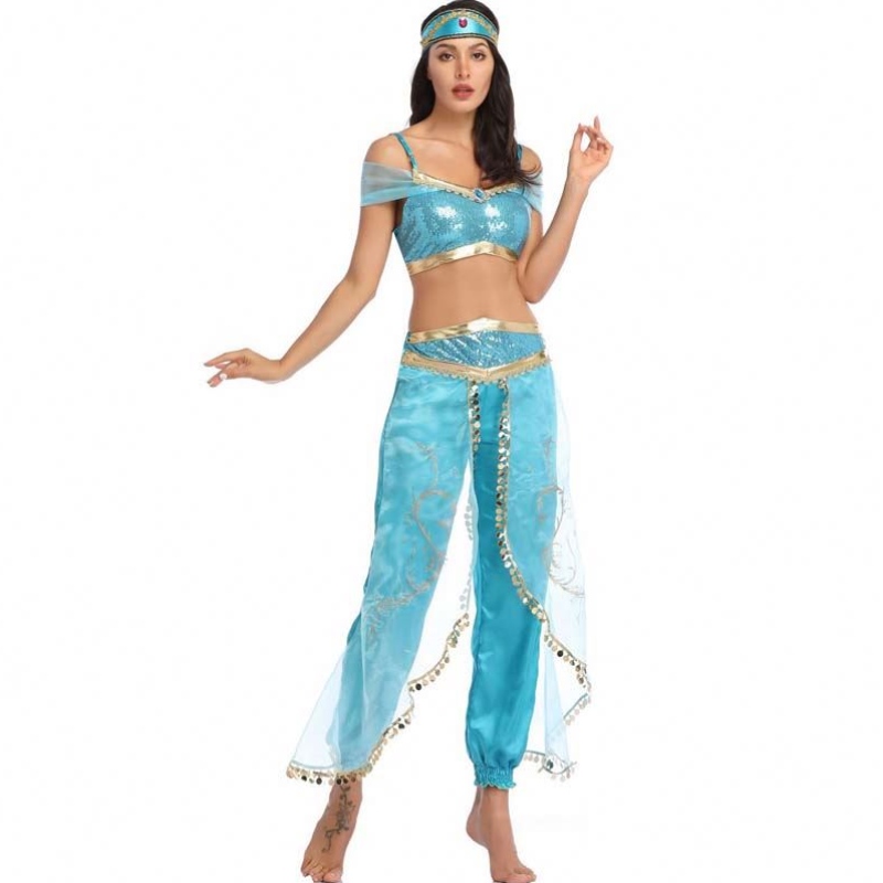 Hot Sales Halloween outfit Aladdin Magic Lamp Princess Jasmine Voksen HCAL-012