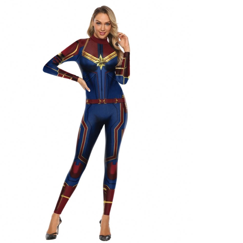 2022 Amazon Ny design TV&movie cosplay kostume digital udskrivning varmeoverførselskaptajn Marvel karakter kostume damer bodysuit