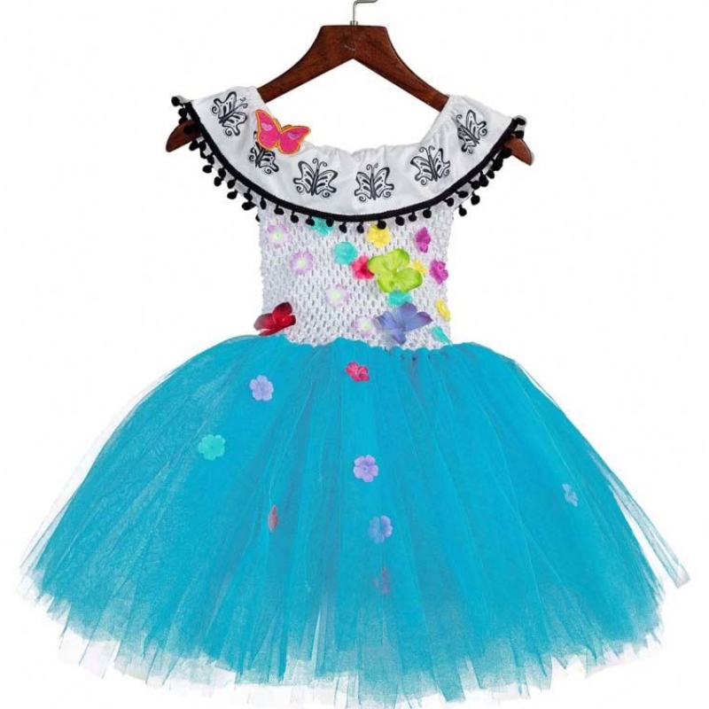 Halloween tøj børn hæklet tyl fluffy blomst encanto mirabel tutu kjole