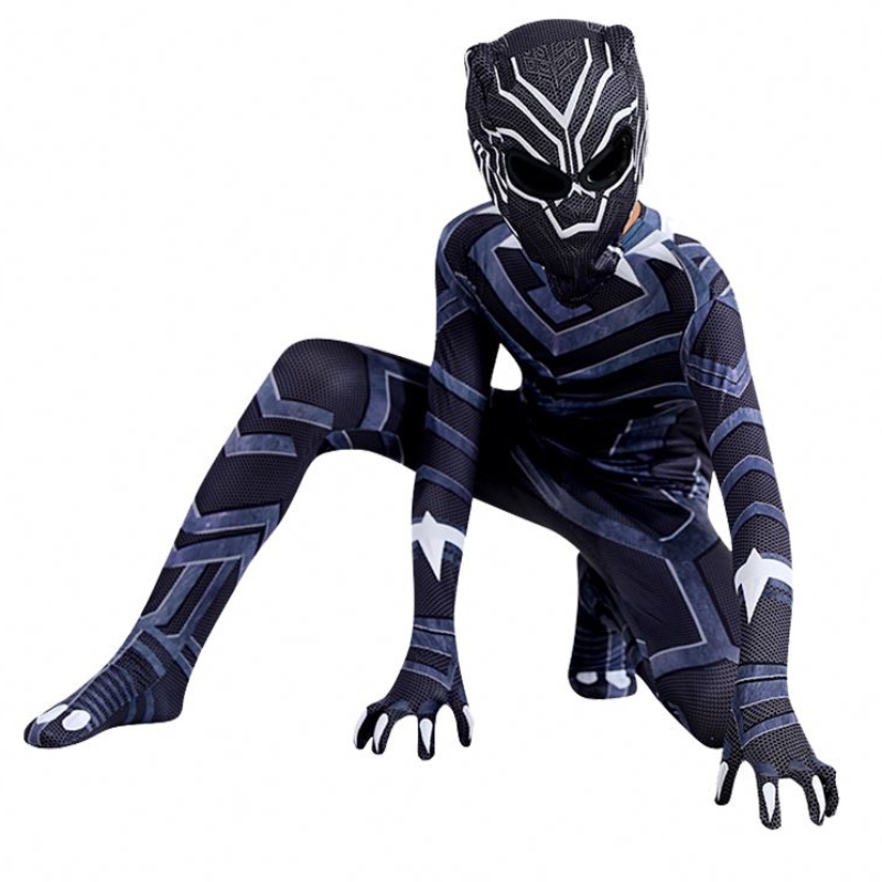 Børn kostume cosplay tøj sort panter bodysuit Marvel superhelte kostumer fest