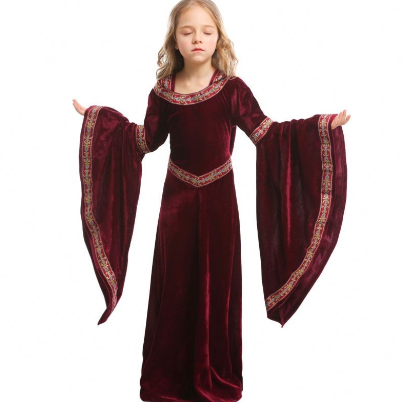 Halloween kostume middelalderlig renæssance børn vampyr fancy kjole hcvm-011