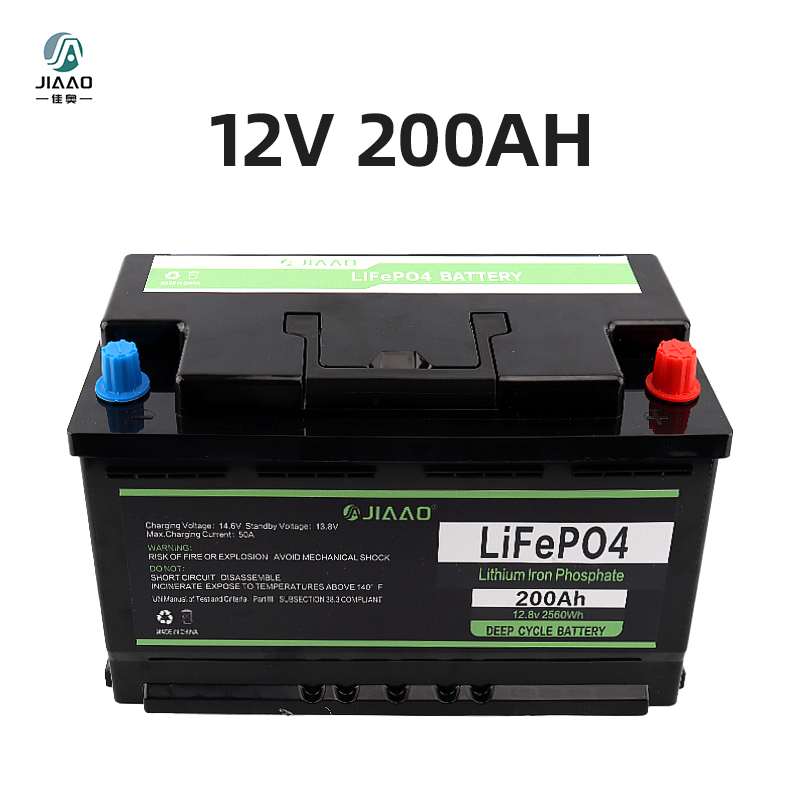 JiaAo lithium jern phosphat batteri levetid 12v 100 / 200AH rv marine dyb cyklus bms Bluetooth lithium batteri