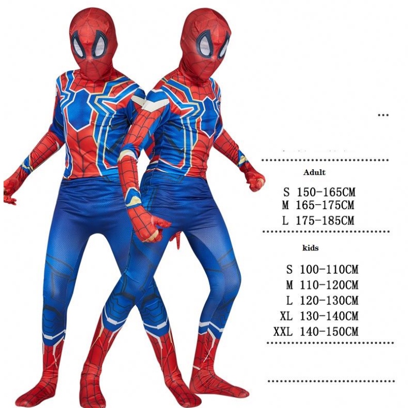 Børn kostume kompatibelt superhelt kostume -dragter børn halloween cosplay kostumer 3D -stil spiderman dragt til børn