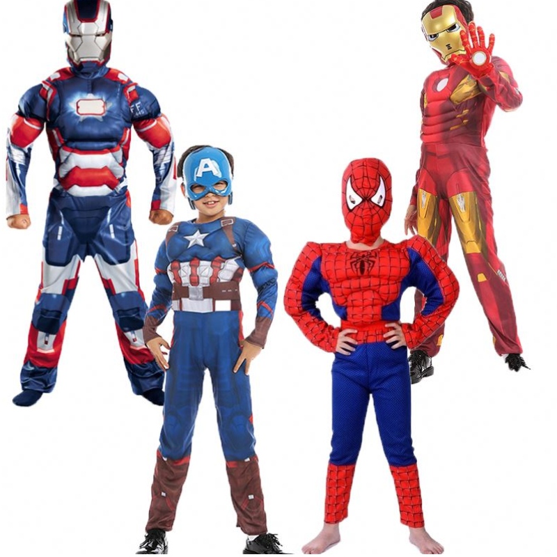 Iranman CaptainAmerica Spiderman Muscle Children Halloween Costume Superhero TV&movie Cosplay kostume
