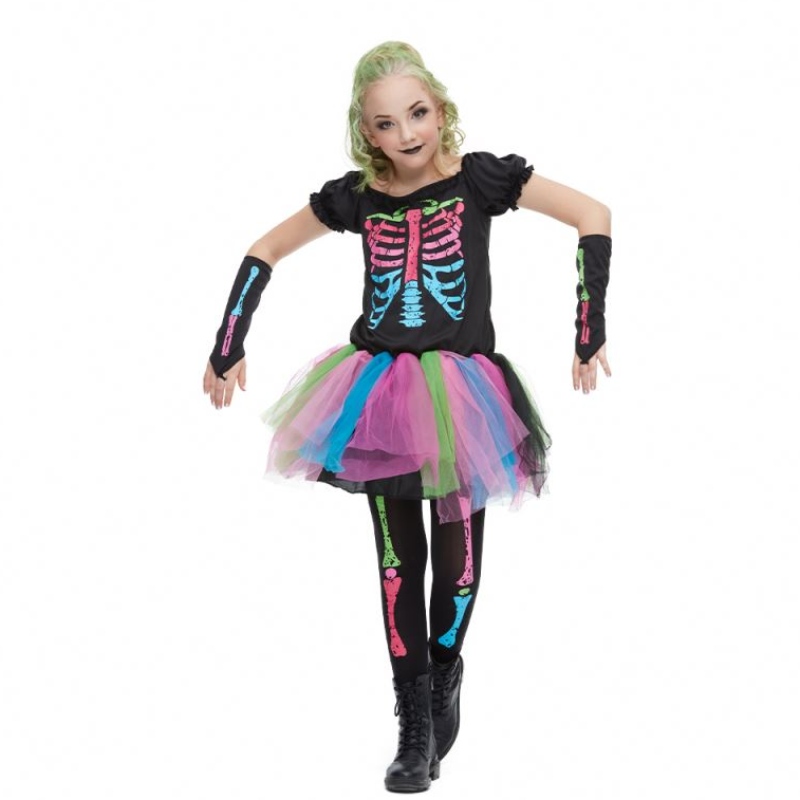 2021 Ny ankomst Girl Costume Toddler Funky Punky Bone Costume Halloween kostume til børn