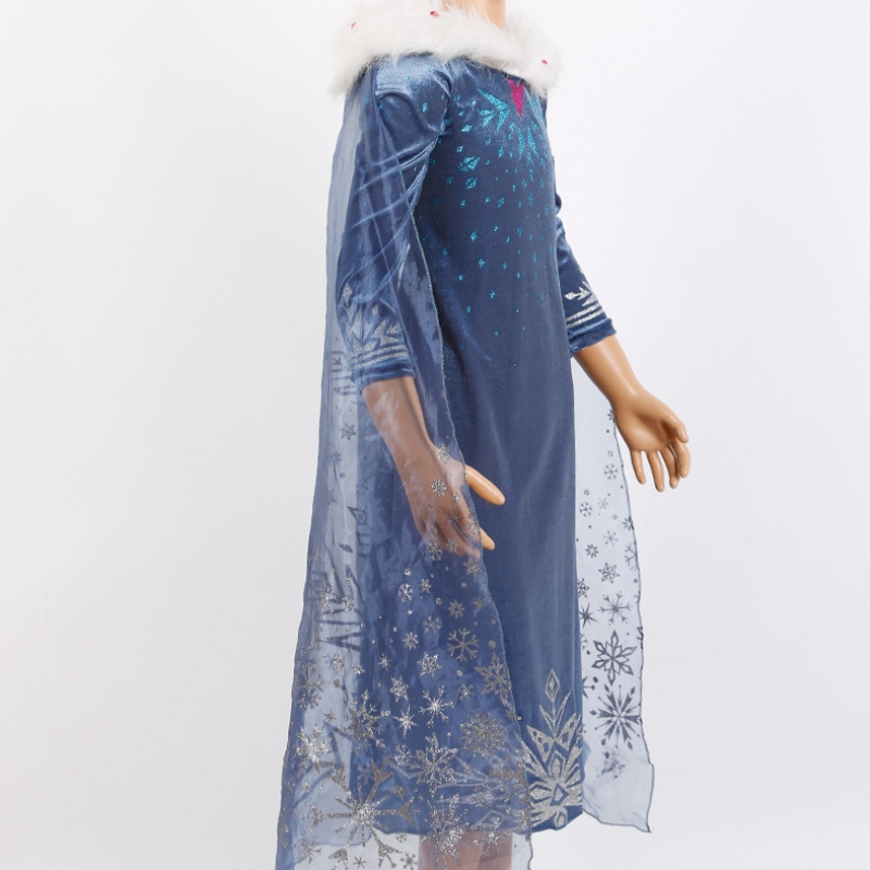 Varmt salg ægte Elsa prinsesse kjole børn Elsa cosplay kostume