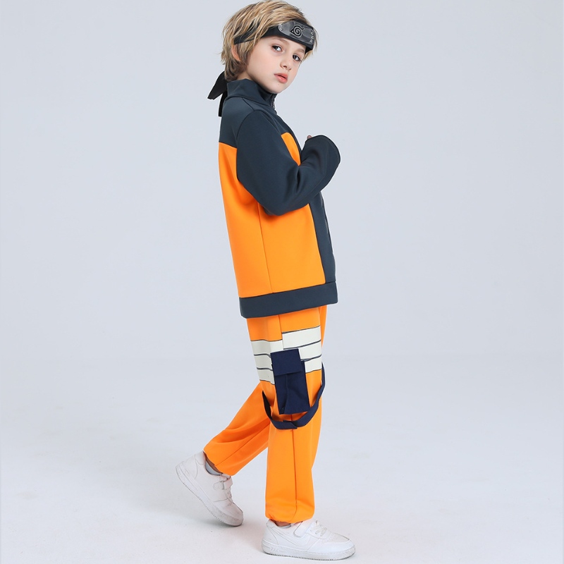 Klar til at sende lager Fast Dispatch Kid Boys Halloween Anime Uzumaki Cosplay Costume Zipper Up Jackets Pants Full Outfit Set