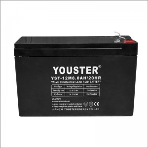 Youster Høj kapacitetsvedligeholdelse Free12v8.0AH Forseglet solbatteri USP bly syrebatteri