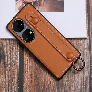 Velegnet til Huawei P50 mobiltelefonkasse, anti-faldende og anti-seismisk mobiltelefon læderkasse, håndtaske indehaver mobiltelefon sag, læderbeskyttelsessag