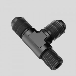 Mandlige Flare Tee Fitting Adapter T Union Brændstofslange Aluminium