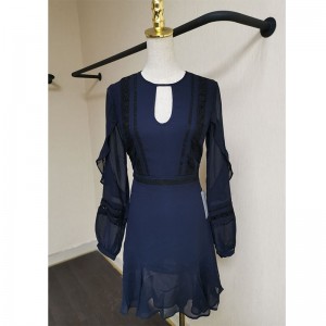 mode engros Fransk blid blomstret hem damer kjole til kvinder tøj elegant brugerdefineret chiffon casual kjoler kvinder