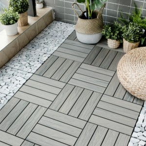 Producent Vandtæt Anti-UV Udendørs Decking WPC DIY Fliser Wood Plastic Composite Kina Badeværelse Fliser