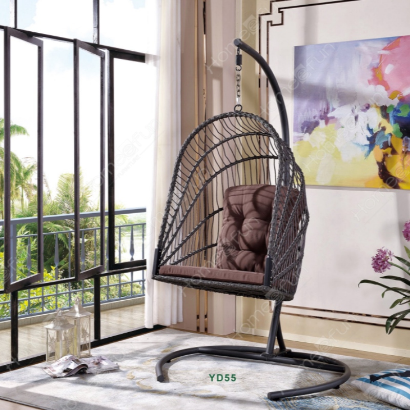 I moderne indendørs stil gynger hængende æg stol udendørs gynger terrasse vævet rattan gynge haven væve hængende æg stol
