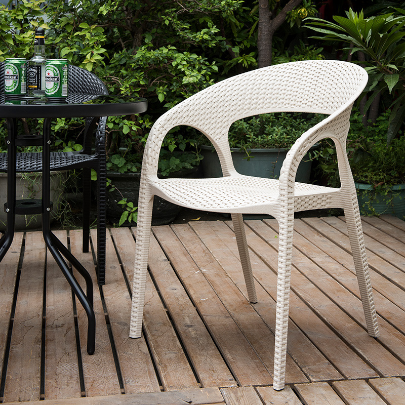 PP rattan stil cafe stole udendørs møbler have plast harpiks stol plast havestole