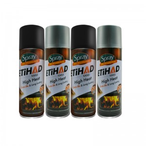 600 Celsius høj temperatur sort og sølvfarve aerosol spraymaling høj varmebestandig akryl spraymaling til komfur BBQ