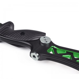 Elongarrow 25inches RH / LH sort og grøn blandet farve Recurve Bow Risers