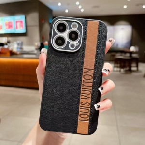 Velegnet til Apple iPhone14pro lædertelefonbeskyttelsessag, frostet TPU -anti -dråbe og anti vibrationstelefonkasse omkring personlig trend mobiltelefon beskyttende læder sag