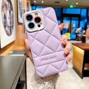 Egnet til iPhone13Promax lille duftende luftpude 14 lammeskind plaid patch læder telefon sag 12 beskyttende sag