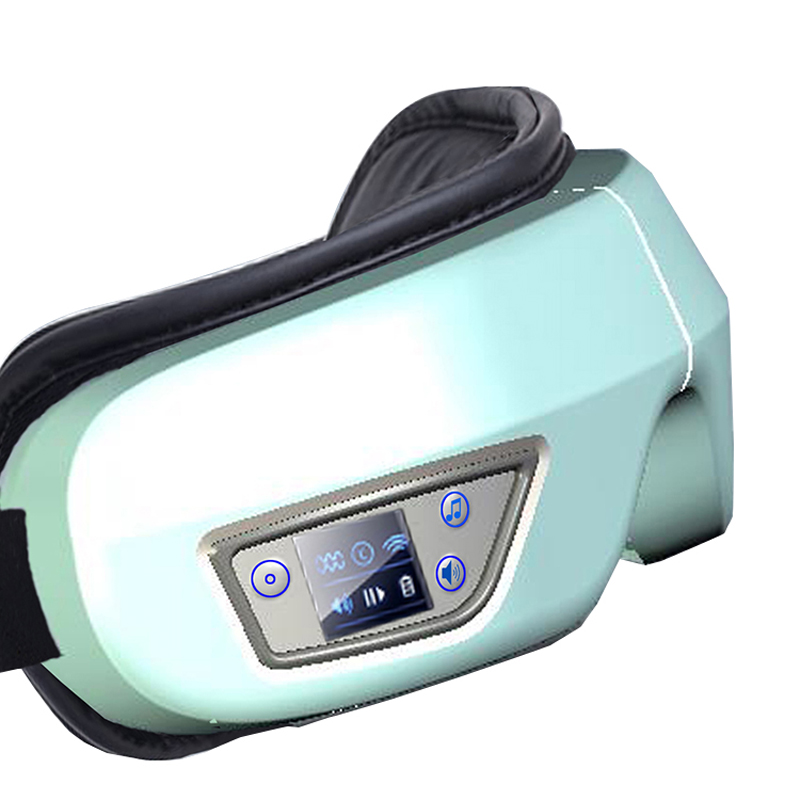 6D elektrisk opvarmet lufttryk øjenmassager med varme, vibration bluetooth musik smart opvarmet øjenmassager, adaptiv tempel massage til øjenrelaf, forbedre øjencirkulationen, reducere tørre øjne, mørke cirkler, slappe