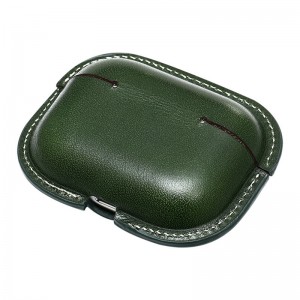 Nye Apple AirPods Pro2 beskyttende sag, militær grøn farvematchende kalveskind integreret beskyttende sag, Bluetooth Headset Case Crash Resistant Leather Case