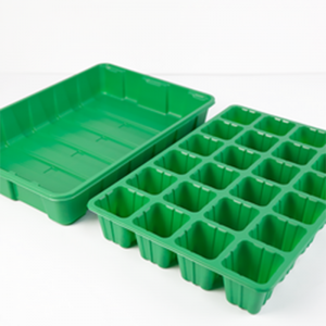 Plast PS Mini Green House Seed Nursery Bakke, engros spiringsbakke med kuppel/base