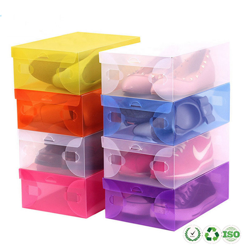 Specialfremstillet klar sammenfoldelig plastikfoldet sko displayopbevaringsboksemballage