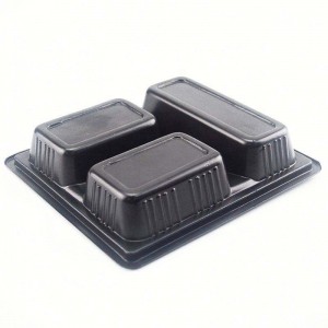Engros disponible plastik 3 rum frokostboks madbeholder emballage