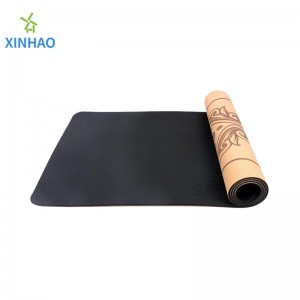 Amazon Bedst sælgende Cork TPE Yoga Mat Wholesale, 4mm/5mm/6mm/8mm TPE Cork Napp yoga Mat, Support Custom Logo eller Print
