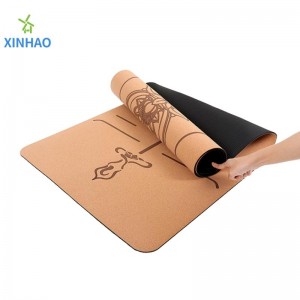 Amazon Bedst sælgende Cork Pu Rubber Yoga Mat Wholesale, 4mm/5mm Pu Rubber Cork Slip Yoga Mat, Support Custom Logo eller Printing