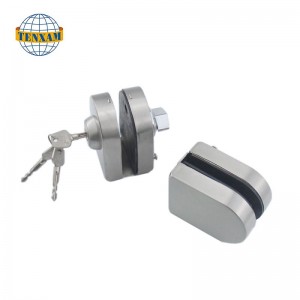 Kommercielt rammeløst glas til glas Dobbelt sving glidning mednøgler rustfrit stål sikkerhed Hoved glasdørlås