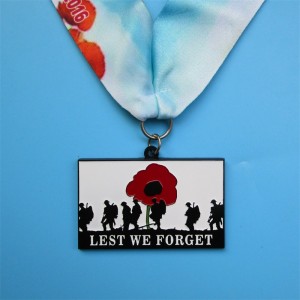 Personaliseret ære Awards Metal 3D Black Plagte militære medaljer