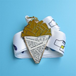 Brugerdefineret glitter metalmedaljer Virtuel Run Sportsmedalje