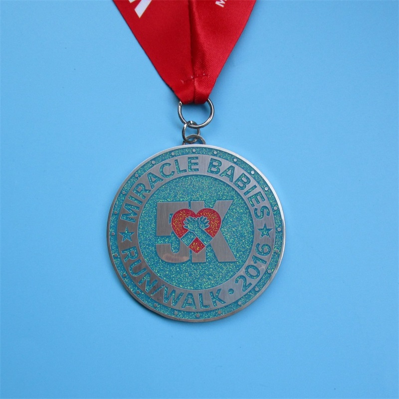 Souvenirs af offentlige velfærdsaktiviteter glitter metalmedaljer