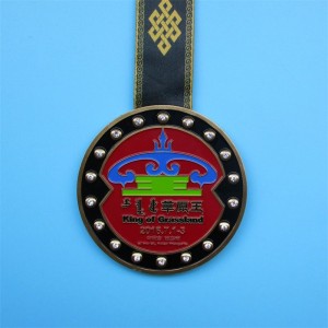 Awards guldmedalje Farverig emaljemedaljon vedhæng