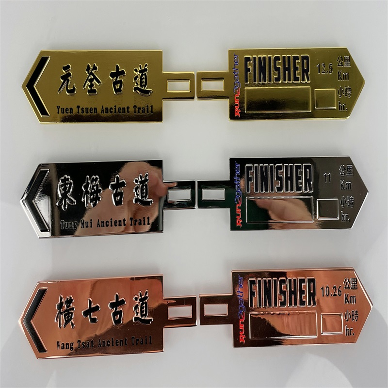 Oneway 3D Metal Gold Triathlon Finisher Marathon Running Sports Medals Custom Medal Trophies and Medals