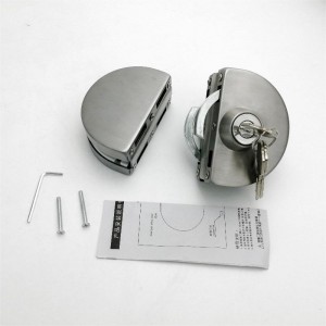 GDL001 201 Rustfrit stål kommerciel holdbar metalkrom glasdør Anti-tyveri sikkerhedslås, dobbelt sving hængslet rammeløs skubbe glidende portlås