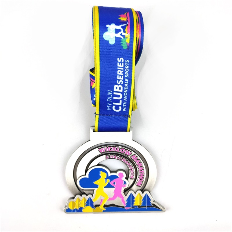Marathon Running Medals Farverige bløde emalje Metalmedaljer