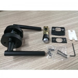 R7506 Sort dørhåndtag med moderne moderne slank rund design til hjemmeværelset eller badeværelsets privatliv,nøglefri dørlås