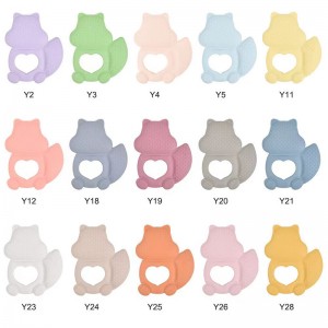Egern tegneserie bpa gratisny baby teether legetøj silikone baby tygge legetøj teether blød tyggelegetøj baby tænder stokker kogbar madklasse silikone teether
