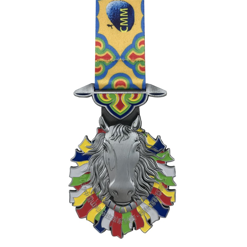 Specialdesign Antik sølvbelagt 4D -sportsmedaljer og båndmindesmedalje medaljer