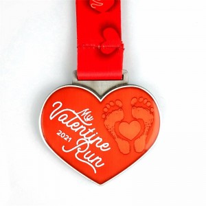 Ferie løbende medaljer Gave til Valentine\'s Day Trail Running Medals