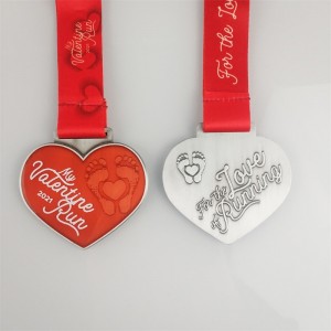 Ferie Løbende medaljer Metalgaver til Valentine\'s Day Trail Running Medals