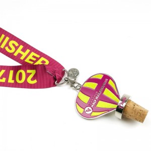 Brugerdefineret halvmaratonmedaljer vinflaske stopper vingårdmedalje med charme