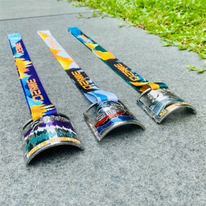 Brugerdefineret metal indgraveret billig sport emalje medalje 3D Gold Metal Award UV Print Medals