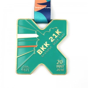 Brugerdefinerede medaljer Emalje 3D Gold Metal Award Marathon Running Sport Medal