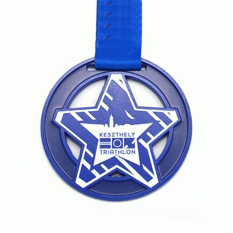 Smuk designmedalje 3D UV -udskrivning Emalje medaljontriathlonmedaljer